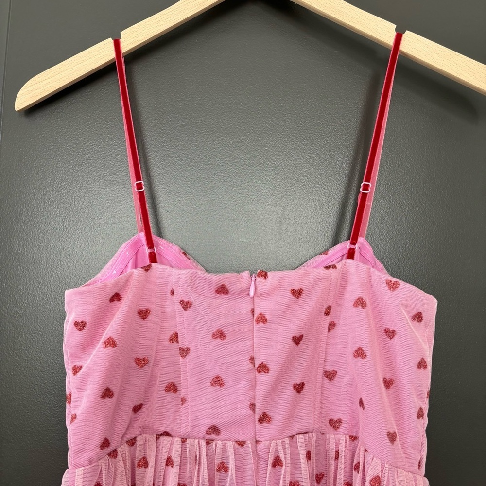 NWT Betsey Johnson Viral Heart Print VALENTINES DAY Dress in Pale Pink Trending - Picture 10 of 13